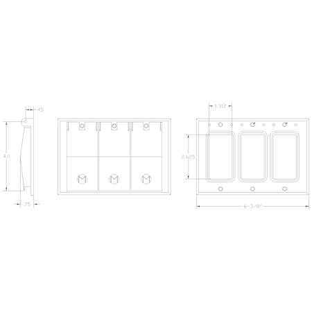 Mulberry Electrical Box Cover, 3 Gangs Gang, Aluminum, GFCI Duplex Receptacle Cover Type 30473